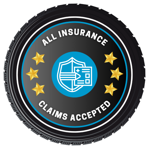 All Insurance Claims Accepted tire badge